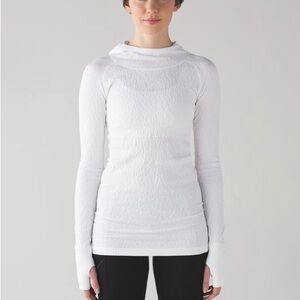 Lululemon White Textured rest less hoodie